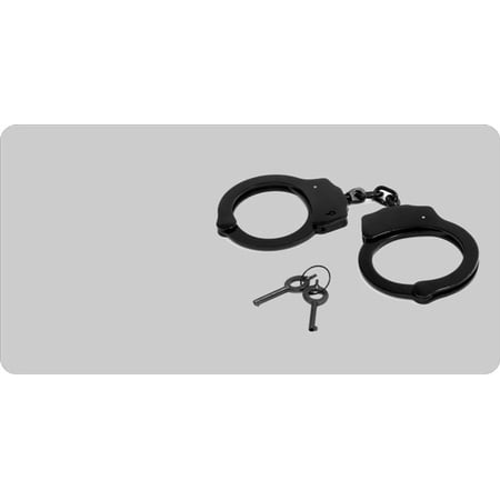 Offset Handcuffs Photo License Plate Free Personalization on this plate