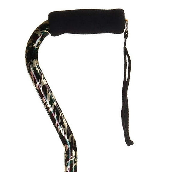 Offset Handle Aluminum Cane Color Black Camo (Each)