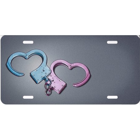 Offset His And Hers Handcuffs License Plate Free Names on this Plate