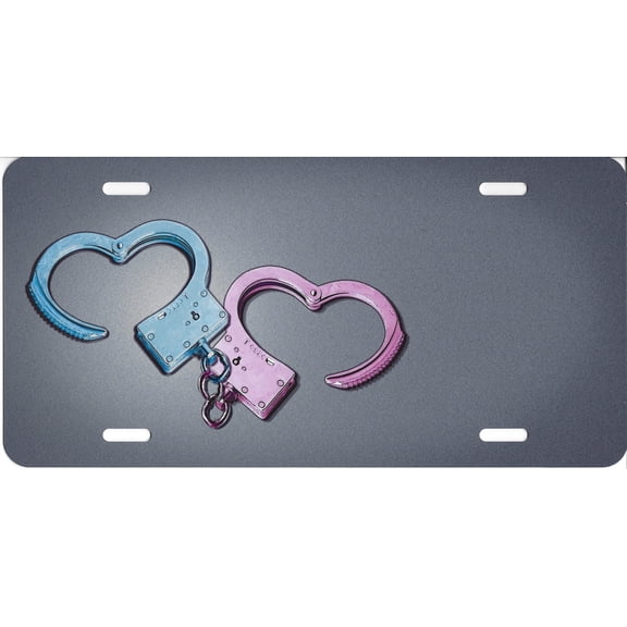 Offset His And Hers Handcuffs License Plate Free Names on this Plate