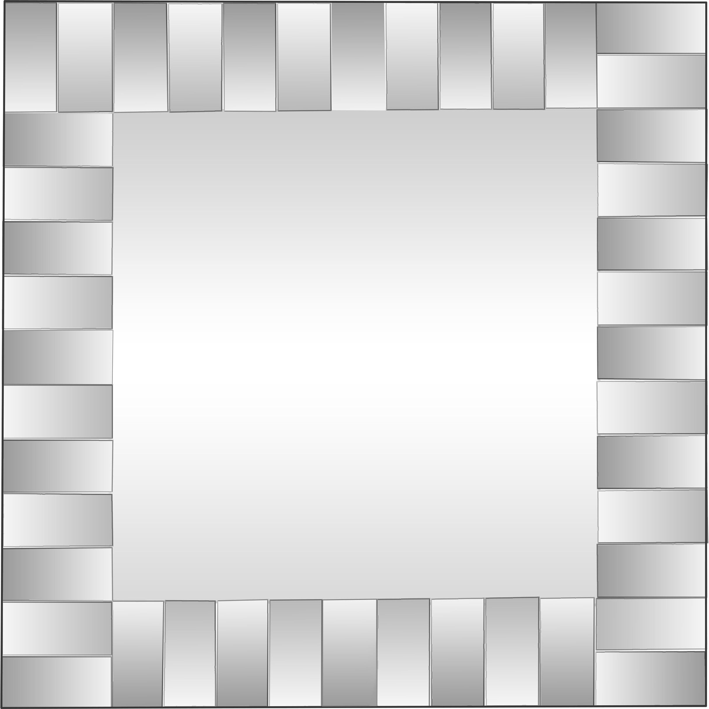 Luxurious Offset Black Mirrored Paneled Square Wall Mirror