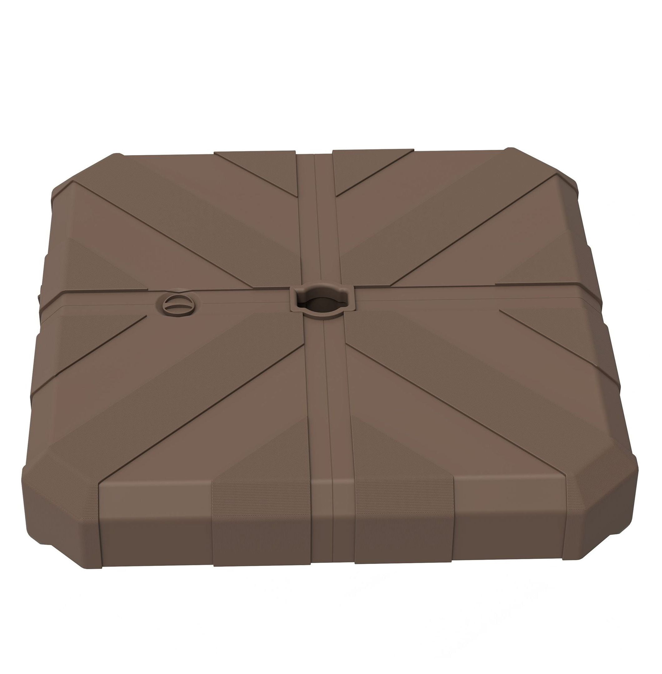 Offset Patio Umbrella Base - Heavy Duty 143lbs Fillable Stand for Garden, Poolside - 2.4" Pole - Brown