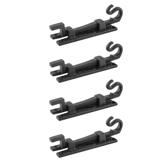 Offset Slide Bolt Wrought Iron Antique Vintage Reproduction 5" w/Catch Renovators Supply Set of 4