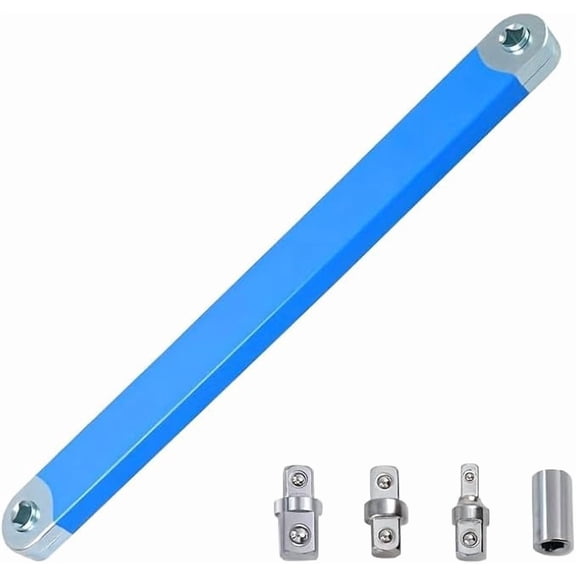 Offset Tight Reach Extension Wrench - 3/8 Inch Impact Offset Extension Wrench Tool With 1/2", 1/4" And 3/8" Square Drive Adapters - Universal Extensions Wrench for Small Place