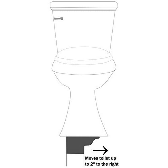 Offset Toilet Flange (POF100), Repairs Toilet Too Close/Too Far from Wall/Vanity, Fits over 3"/Inside 4" PVC Pipe, Made in USA