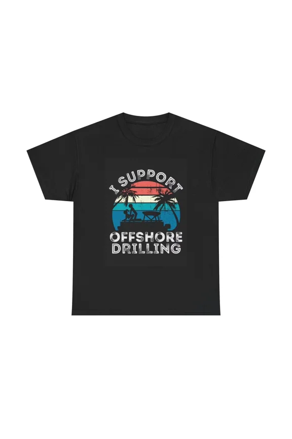 Offshore Drilling Support Funny Boating Humor Retro Graphic Unisex T-Shirt, up to size 5XL