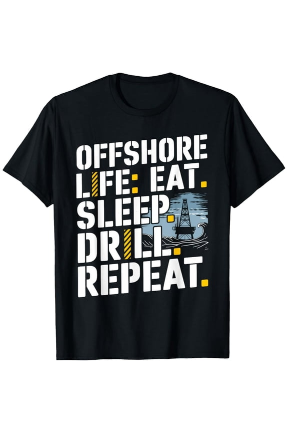 Offshore Oil Rig Worker Roughneck Graphic T-Shirt Soft Cotton