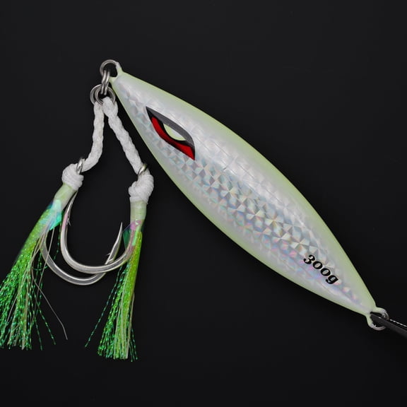 Offshore Tackle 200g-600g Fast Fall Jig, Vertical Speed Lure, Slow Pitch Jigging Flat, 300LBS BKK Assist Hooks
