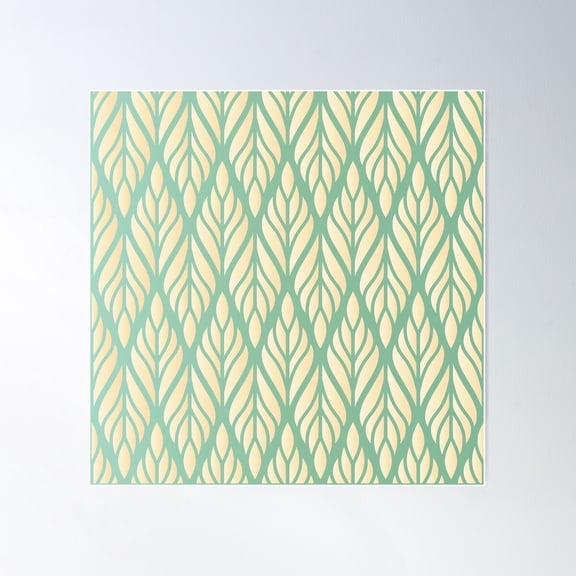Offwhite Leaf Pattern Poster Wall Art, Modern Wall Decor For Living Room Bedroom, 24x24 UNFRAMED