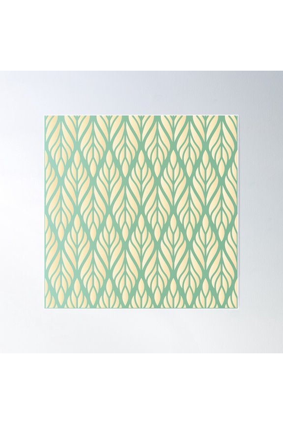 Offwhite Leaf Pattern Poster Wall Art, Modern Wall Decor For Living Room Bedroom, 24x24 UNFRAMED