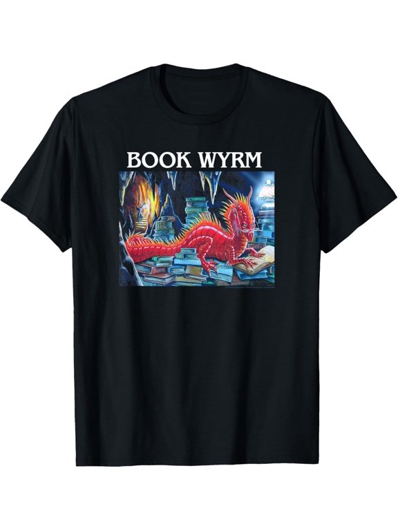Offworld Designs Book Wyrm Funny Dragon's Lair Reading Nook T-Shirt