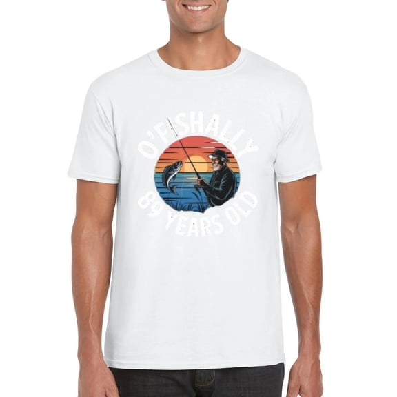 Ofishally 89 Years Old Fisherman 89 Birthday Fishing Celebration T-Shirt, for men & women, up to size 5XL