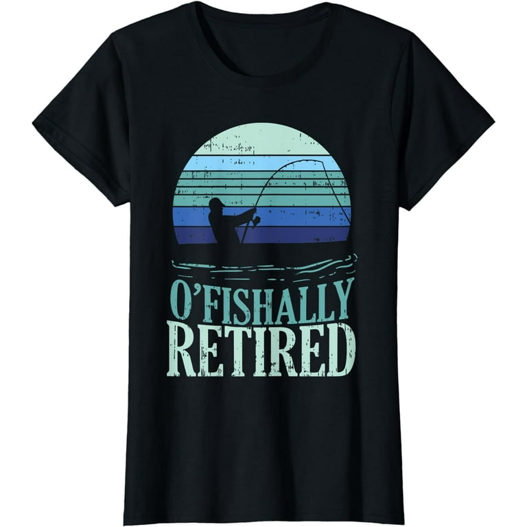 Ofishally Retired Fishing Retro Retirement Dad Men Gift T-Shirt 