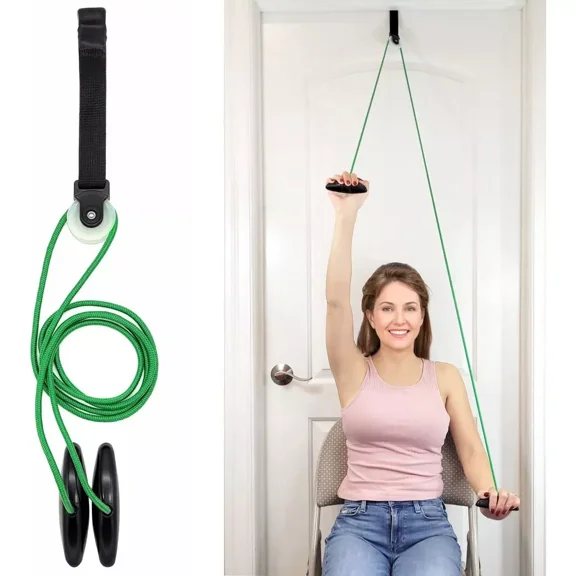 Ofocase Shoulder Pulley Over The Door Physical Therapy System, Exercise Pulley for Physical Therapy-Blue