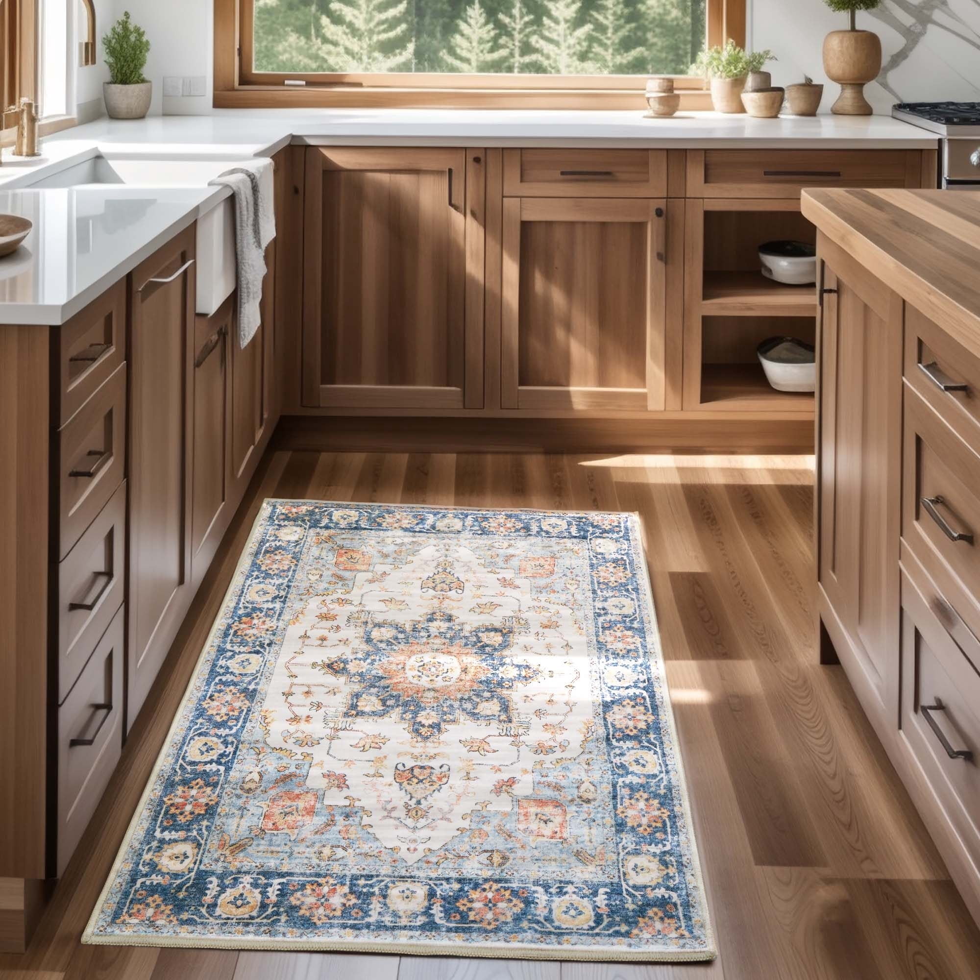 Ofoor Area Rugs for Doorway 3'x5' Washable Rugs Retro Large Area Rug ...