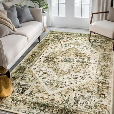 Ofoor Area Rugs for Living Room 5'x7' Washable Rugs Retro Large Area Rug Modern for Home Decor Foldable Nonslip Bedroom Rugs, Gray