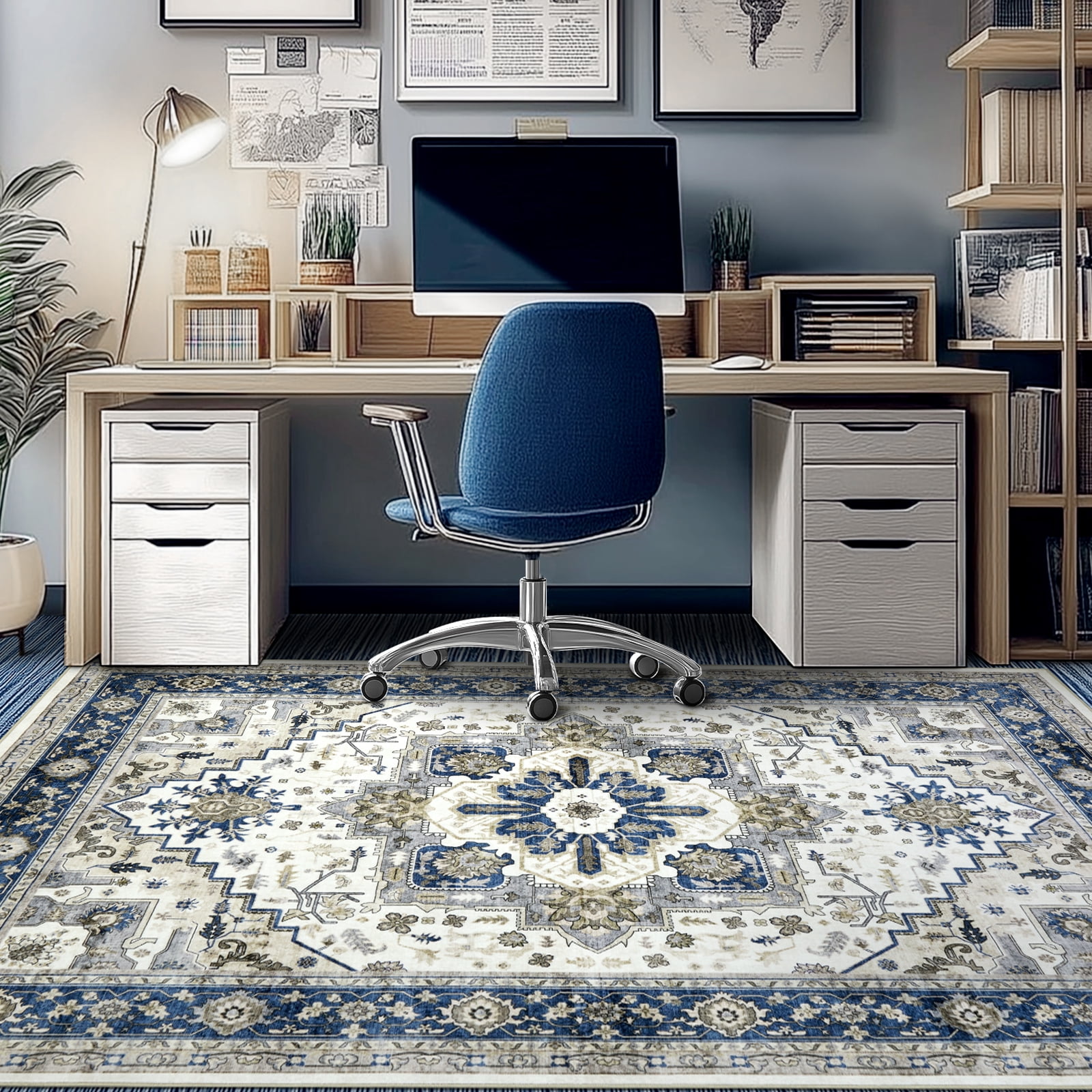 Householdfurnishing Vintage Traditional Non Slip Rug Bedroom Living Room Carpet Mat Runners Floral Pattern Wide Area Persian Style Rugs (120 X 170 Cm - View #6
