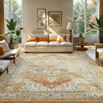 Ofoor Area Rugs for Living Room 8'x10' Washable Rugs Foldable Nonslip Bedroom Rugs Retro Large Area Rug Modern for Home Decor