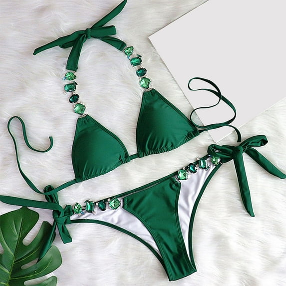 Ofreoo Bathing Suit for Women High Waisted Thong Bikini Sets Deep V Neck Two Piece Swimsuit on Clearance