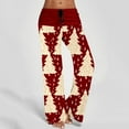 thumbnail image 1 of Ofreoo Christmas Linen Pants For Women High Waisted Pants Drawstring Elastic Business Casual Pants Loose And Comfortable Commuting Pants With Pockets, 1 of 6