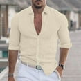 thumbnail image 1 of Ofreoo Men Casual Fashion Turn-down Collar Button Long Sleeve Shirt Blouse Mens Clothing Deal of the Week, 1 of 6