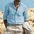 thumbnail image 1 of Ofreoo Men Casual Fashion V-neck Sleeve Pullover Breathable Shirt Blouse Tops Essentials Hoodie Deal of the Week, 1 of 6