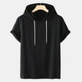 thumbnail image 1 of Ofreoo Men Casual Solid Fashion Hooded Pullover Short Sleeve Sports T-Shirt Top Gift for Boys, 1 of 3