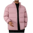 thumbnail image 1 of Ofreoo Men Fashion Zippered Stand-up Solid Collar Warm Padded Bread Padded Jacket, 1 of 5