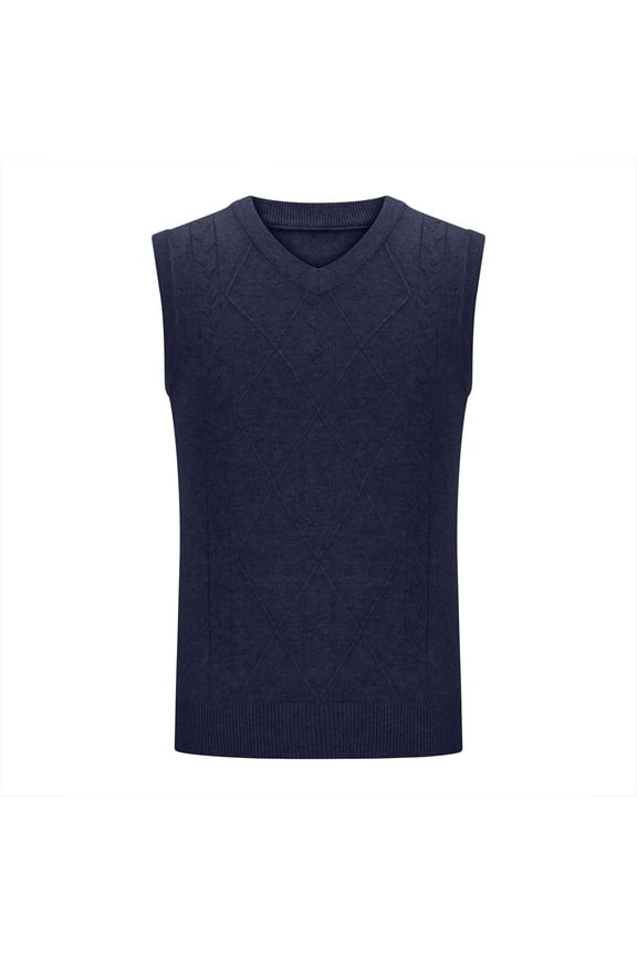 Men Waistcoat Knitting Top Sleeveless Casual V-neck Top Bottom Llayer Shirt Work Vest for Men Family Gifts