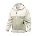thumbnail image 1 of Ofreoo Men Winter Casual Patchwork Hooded Zipper Pockets Long Sleeve CoatJacket, 1 of 4