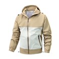 thumbnail image 1 of Ofreoo Men Winter Casual Patchwork Hooded Zipper Pockets Long Sleeve CoatJacket, 1 of 3