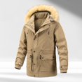 thumbnail image 1 of Ofreoo Men Winter Casual Solid Hooded Zipper Pockets Long Sleeve Cardigan Coat Jacket, 1 of 9