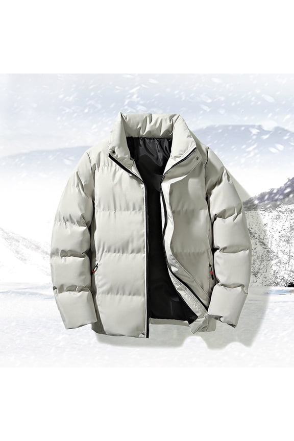 Men Winter Casual Solid Turndown Collar Zipper Pockets Long Sleeve CoatJacket