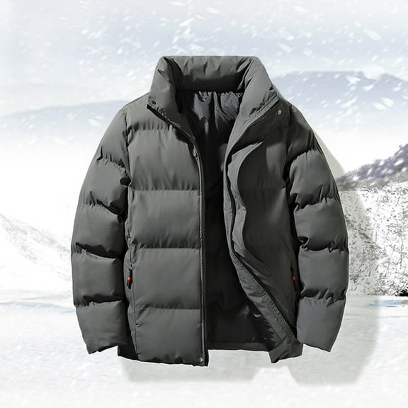 Ofreoo Men Winter Casual Solid Turndown Collar Zipper Pockets Long Sleeve CoatJacket