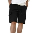 thumbnail image 1 of Ofreoo Men's Casual Solid Color Drawstring Shorts With Pockets Elastic Sports Pants on Clearance, 1 of 5