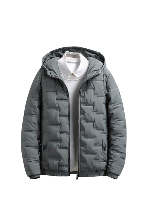 Men's Fashion Casual Solid Color Pockets Button Jacket Long Sleeve Hooded Casual Outwear Coat Mens Rain Jackets Waterproof with Hood Deal of the Week