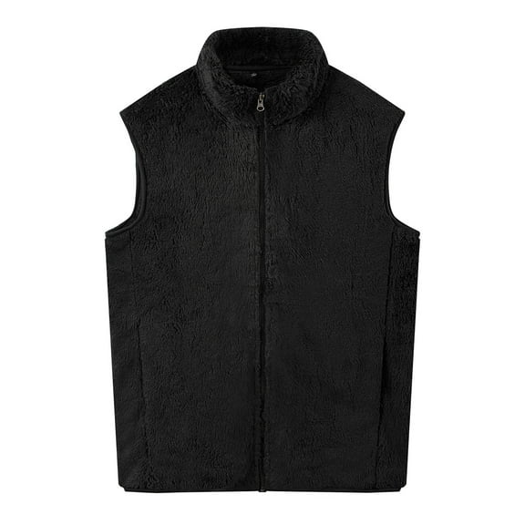 Ofreoo Men's Hooded Winter Cotton-padded Jacket Thickened Thermal Jacket Outdoor Zipper Lamb Fleece Jacket Fishing Vests for Men Christmas Gift