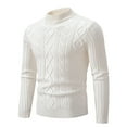 thumbnail image 1 of Ofreoo Men's Knitwear Mock Turtleneck Vintage Round Neck Solid Color Elastic Pullover Fleecing Texture Trend Sweater Coat Mens Lightweight Jackets Great Gifts for Less, 1 of 7