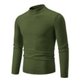 thumbnail image 1 of Ofreoo Men's Knitwear Mock Turtleneck Vintage Round Neck Solid Color Elastic Pullover FleecingTrend Sweater Fleece Jacket Men Christmas Gift, 1 of 2