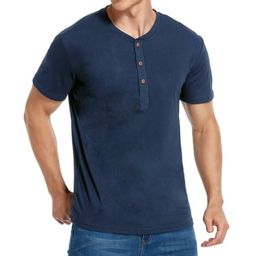 Ofreoo Men‘s Short Sleeve Round Collar Plain Casual Jacket Tops New Arrivals in T-shirts