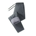 thumbnail image 1 of Ofreoo Men's Solid Color Pants – Warm, Thick, Elastic Drawstring Waist, Knee Pads Early Access Deals Gray XL, 1 of 3
