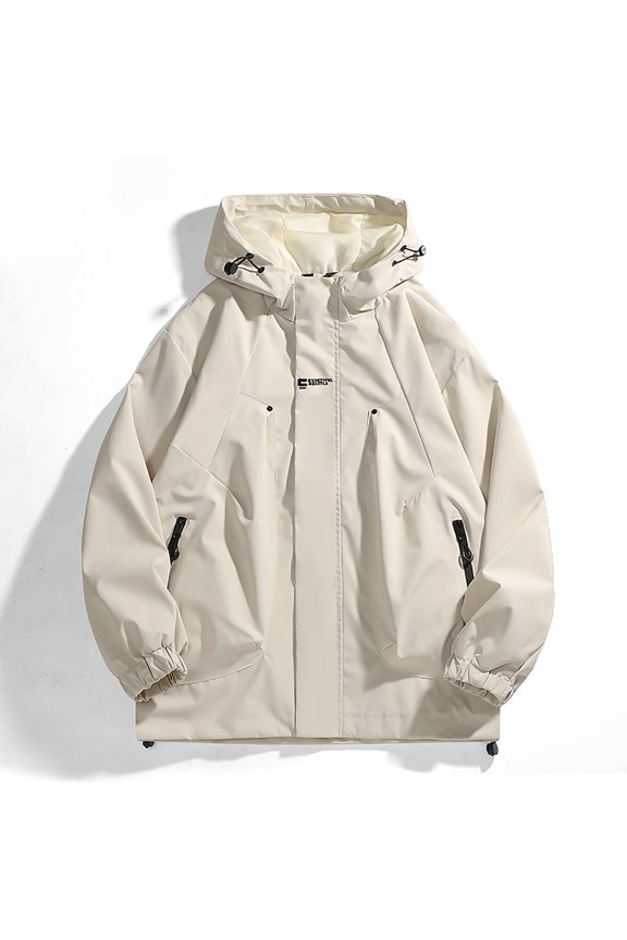 Men's Stitching Drawstring Hooded Slim Fashion Jacket Coat Outwear The Hottest Gifts
