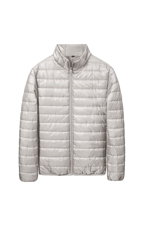 Men's Winter Down Jacket Zipper Cardigan Pocket Long Sleeve Padded Jacket Coat