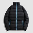 thumbnail image 1 of Ofreoo Men's Winter Solid Color Stand Collar Down Jacket Zipper Cardigan Pocket Long Sleeve Padded Jacket Coat, 1 of 4