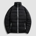 thumbnail image 1 of Ofreoo Men's Winter Solid Color Stand Collar Down Jacket Zipper Cardigan Pocket Long Sleeve Padded Jacket Coat, 1 of 3