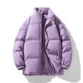 thumbnail image 1 of Ofreoo Men's Winter Solid Color Stand Collar Down Jacket Zipper Cardigan Pocket Long Sleeve Padded Jacket Coat, 1 of 3