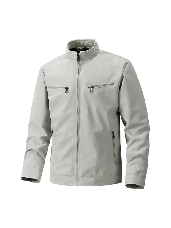 Men's Zipper Outdoor Leisure Jacket Long Sleeve Hoodless Leisure Jacket Christmas Clearance