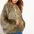 thumbnail image 1 of Ofreoo Winter Coats for Women Faux Fur Collar Classic Leopard Medium Long Jacket,Holiday,Wedding,Party Christmas Clearance, 1 of 6
