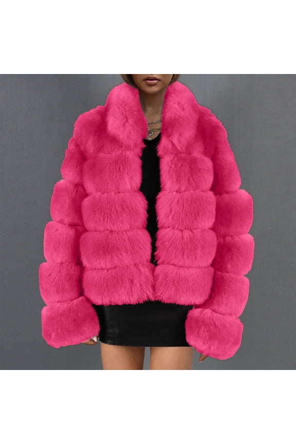 Winter Coats for Women Faux Fur Collar Classic Leopard Medium Long Jacket,Holiday,Wedding,Party The Hottest Gifts