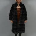 thumbnail image 1 of Ofreoo Winter Coats for Women Faux Fur Collar Classic Leopard Medium Long Jacket,Holiday,Wedding,Party The Hottest Gifts, 1 of 6